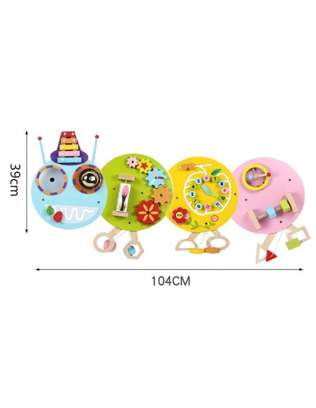 DUŻA TABLICA SENSORYCZNA MANIPULACYJNA MONTESSORI STONOGA