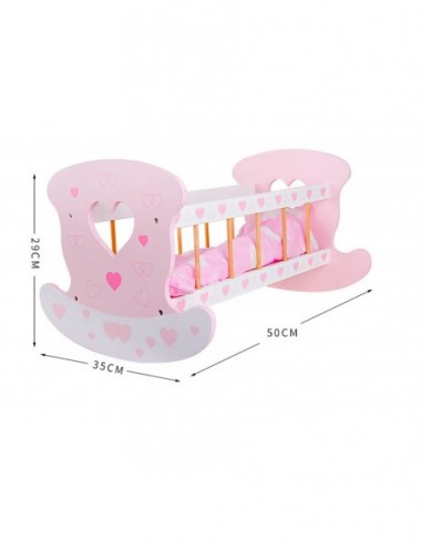 DUŻA DREWNIANA KOŁYSKA ŁÓŻECZKO DLA...