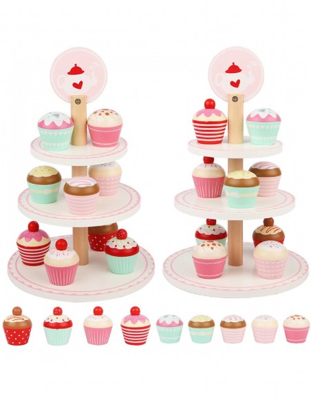 DREWNIANY ZESTAW PATERA Z CIASTECZKAMI BABECZKAMI