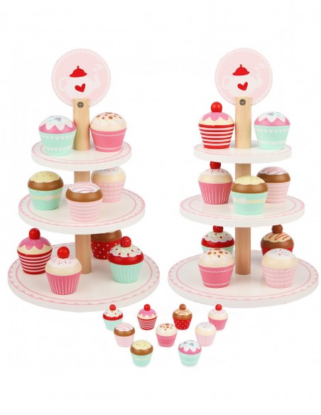 DREWNIANY ZESTAW PATERA Z CIASTECZKAMI BABECZKAMI