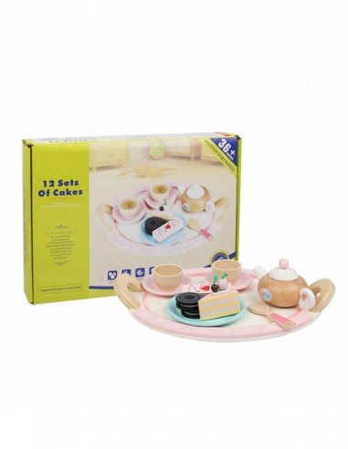 DREWNIANY ZESTAW DO HERBATY CZAJNIK...