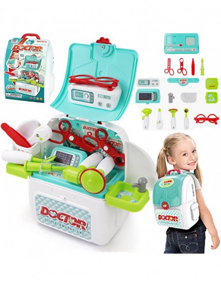 DUŻY ZESTAW LEKARSKI MAŁY LEKARZ DOKTOR W WALIZCE PLECAKU