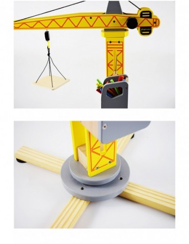 DUŻY DREWNIANY DŹWIG ŻURAW OBROTOWY...