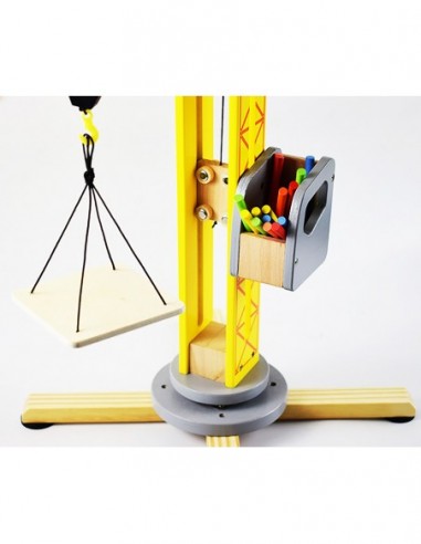 DUŻY DREWNIANY DŹWIG ŻURAW OBROTOWY...