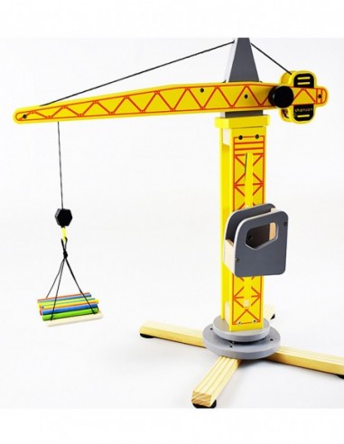 DUŻY DREWNIANY DŹWIG ŻURAW OBROTOWY...