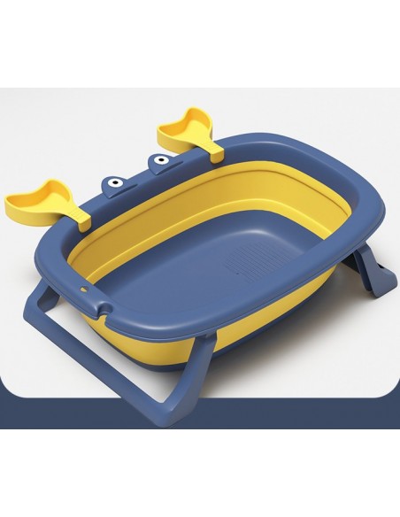 DUŻA WANIENKA WANNA DZIECI SKŁADANA TURYSTYCZNA SILIKON NIEBIESKO-ŻÓŁTA