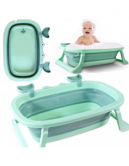 DUŻA WANIENKA WANNA DZIECI SKŁADANA TURYSTYCZNA SILIKON ZIELONA