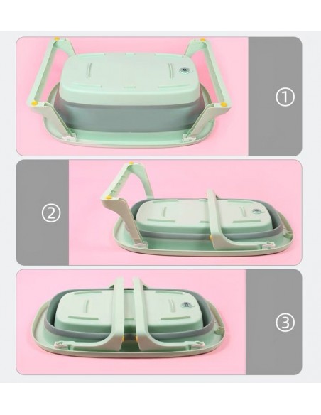 DUŻA WANIENKA WANNA DZIECI SKŁADANA TURYSTYCZNA SILIKON ZIELONA