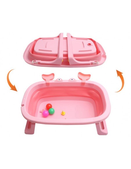 DUŻA WANIENKA WANNA DZIECI SKŁADANA TURYSTYCZNA SILIKON RÓŻ