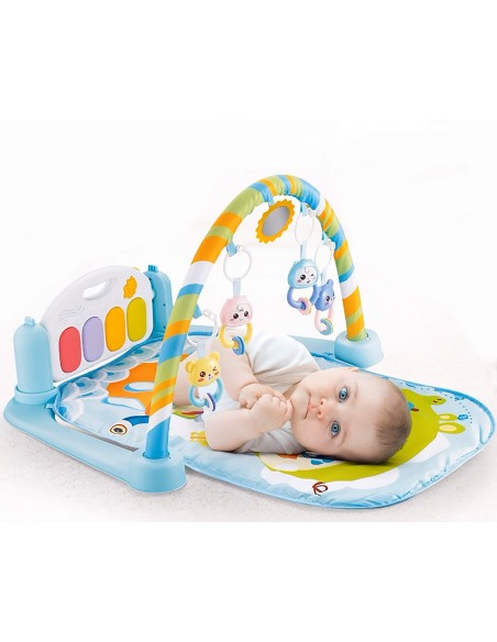 DUŻA MATA EDUKACYJNA Z PIANINKIEM INTERAKTYWNA 5 W 1 SELEDYNOWA NICEKIDS