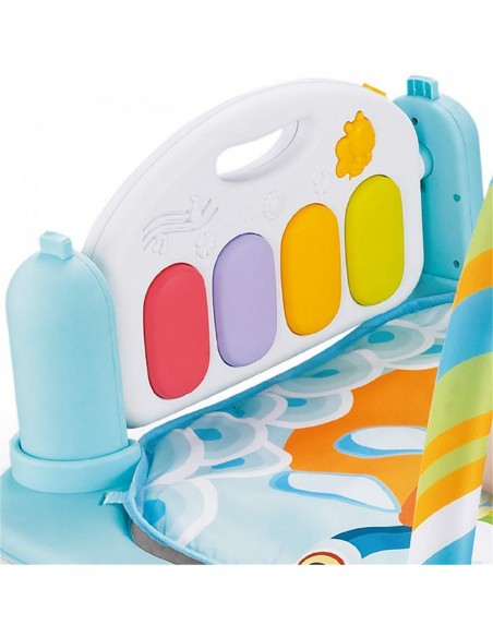 DUŻA MATA EDUKACYJNA Z PIANINKIEM INTERAKTYWNA 5 W 1 SELEDYNOWA NICEKIDS