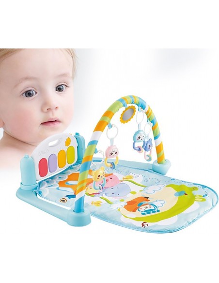 DUŻA MATA EDUKACYJNA Z PIANINKIEM INTERAKTYWNA 5 W 1 SELEDYNOWA NICEKIDS