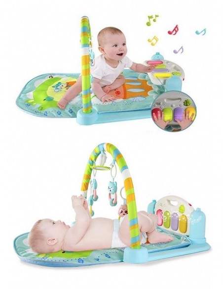 DUŻA MATA EDUKACYJNA Z PIANINKIEM INTERAKTYWNA 5 W 1 SELEDYNOWA NICEKIDS