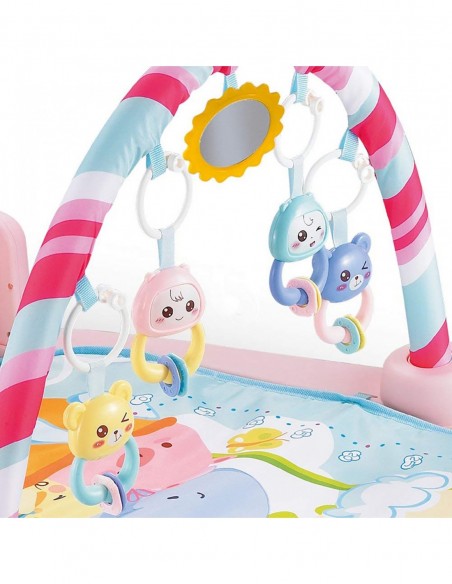 DUŻA MATA EDUKACYJNA Z PIANINKIEM INTERAKTYWNA 5W1 RÓŻOWE NICEKIDS