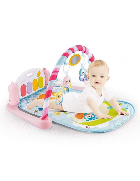 DUŻA MATA EDUKACYJNA Z PIANINKIEM INTERAKTYWNA 5W1 RÓŻOWE NICEKIDS