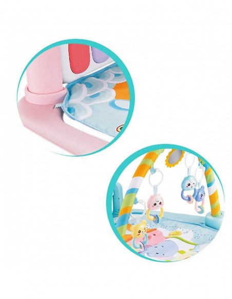 DUŻA MATA EDUKACYJNA Z PIANINKIEM INTERAKTYWNA 5W1 RÓŻOWE NICEKIDS