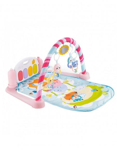 DUŻA MATA EDUKACYJNA Z PIANINKIEM INTERAKTYWNA 5W1 RÓŻOWE NICEKIDS