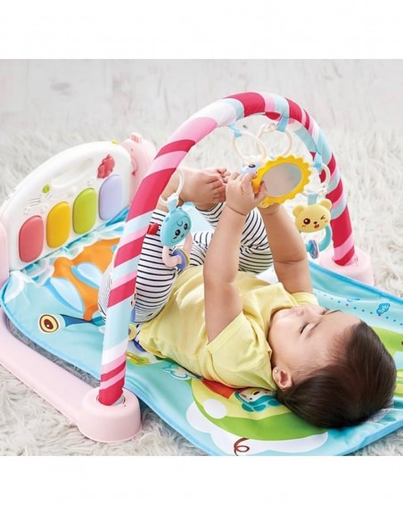 DUŻA MATA EDUKACYJNA Z PIANINKIEM INTERAKTYWNA 5W1 RÓŻOWE NICEKIDS