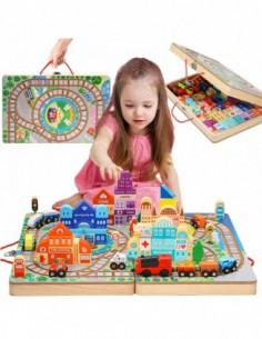 OGROMNA DREWNIANA KOLEJKA...