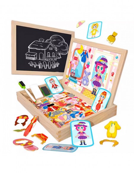 TABLICA MAGNETYCZNA MAGNESY PUZZLE UBIERANKA MONTESSORI