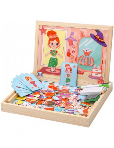 TABLICA MAGNETYCZNA MAGNESY PUZZLE UBIERANKA MONTESSORI