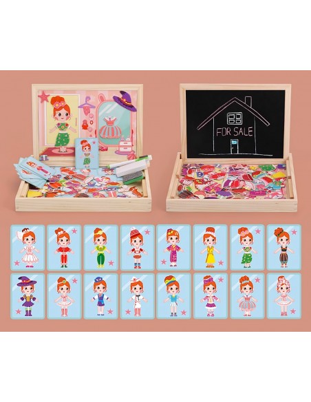 TABLICA MAGNETYCZNA MAGNESY PUZZLE UBIERANKA MONTESSORI