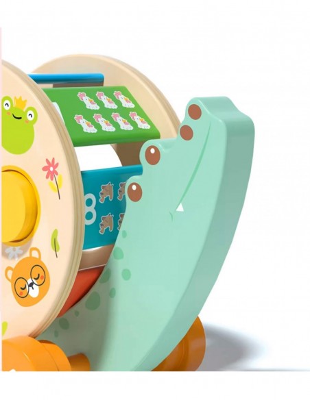 DREWNIANY SORTER KROKODYL DO CIĄGANIA KOŁOWROTEK NA KÓŁKACH KSZTAŁTY CYFRY