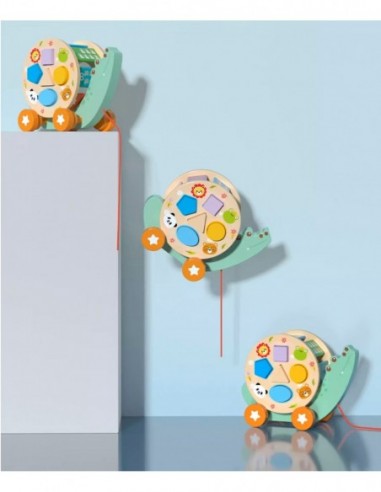 DREWNIANY SORTER KROKODYL DO CIĄGANIA...