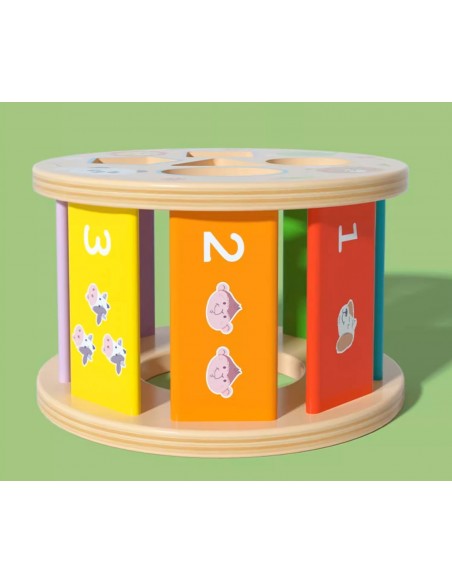 DREWNIANY SORTER KROKODYL DO CIĄGANIA KOŁOWROTEK NA KÓŁKACH KSZTAŁTY CYFRY