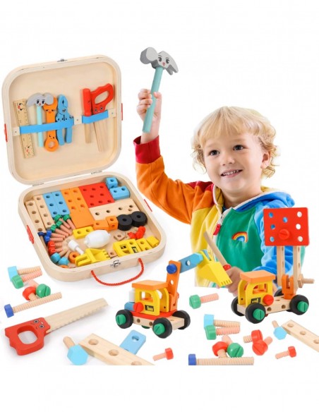 ZESTAW MAJSTERKOWICZA ZABAWA W WARSZTAT DREWNIANY SKRZYNKA NARZĘDZIA XXL