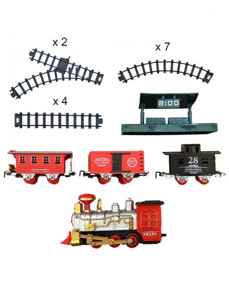 DUŻA ELEKTRYCZNA KOLEJKA POCIĄG NA TORACH DŻWIĘK ŚWIATŁO PAROWÓZ DLA DZIECI