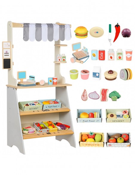 OGROMNY SKLEP STRAGAN DREWNIANY WARZYWANIK SUPERMARKET + AKCESORIA