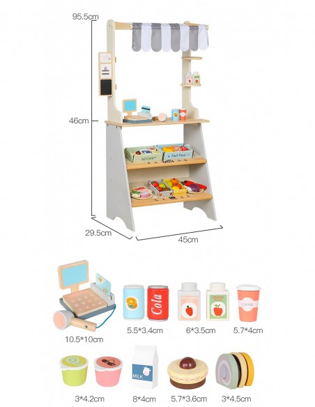 OGROMNY SKLEP STRAGAN DREWNIANY WARZYWANIK SUPERMARKET + AKCESORIA