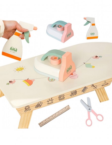 DREWNIANA DESKA DO PRASOWANIA DLA DZIECI + ŻELAZKO AKCESORIA