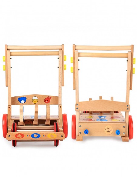 DREWNIANY CHODZIK PCHACZ INTERAKTYWNY SKACZĄCE ZWIERZĘTA REGULOWANA WYSOKOŚĆ