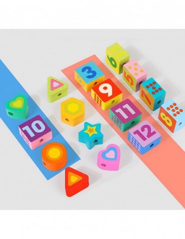 KORALIKI KLOCKI DREWNIANE DO...