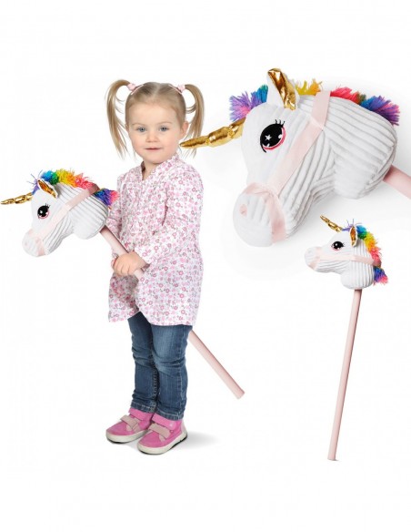 GŁOWA KONIA JEDNOROŻCA PLUSZOWA NA KIJU HOBBY HORSE BEZ DŹWIĘKU
