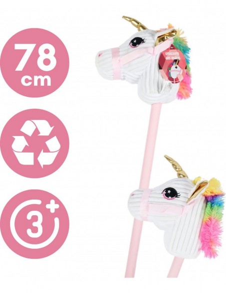 GŁOWA KONIA JEDNOROŻCA PLUSZOWA NA KIJU HOBBY HORSE BEZ DŹWIĘKU