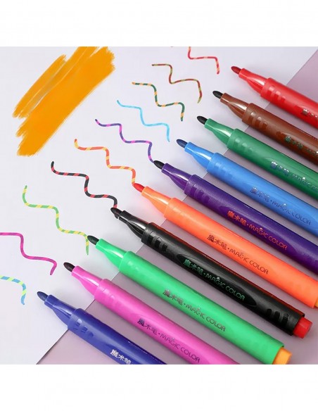 MAGICZNE PISAKI 12 SZT FLAMASTRY ZMIENIAJĄCE KOLOR
