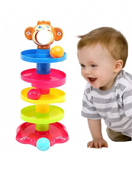 ZJEŻDZALNIA EDUKACYJNA  WIEŻA Z PIŁECZKAMI GRZECHOTKA MAŁPKA