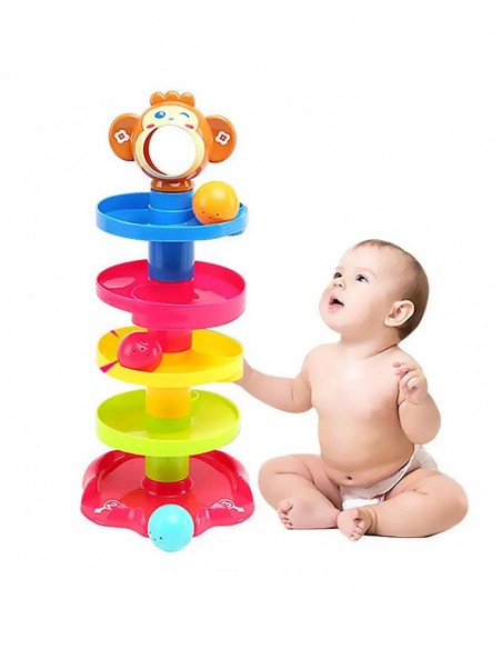 ZJEŻDZALNIA EDUKACYJNA  WIEŻA Z PIŁECZKAMI GRZECHOTKA MAŁPKA