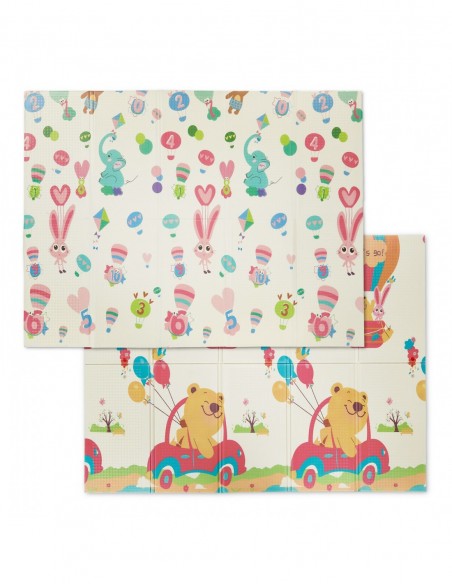 MATA EDUKACYJNA PIANKOWA DUŻA DLA DZIECI 200x180cm SKŁADANA DWUSTRONNA XPE