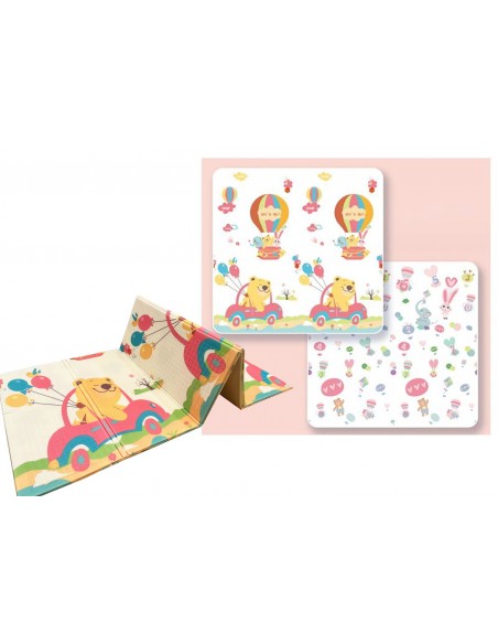 MATA EDUKACYJNA PIANKOWA DUŻA DLA DZIECI 200x180cm SKŁADANA DWUSTRONNA XPE