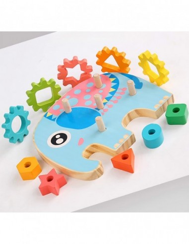 KLOCKI DREWNIANE SORTER EDUKACYJNY...