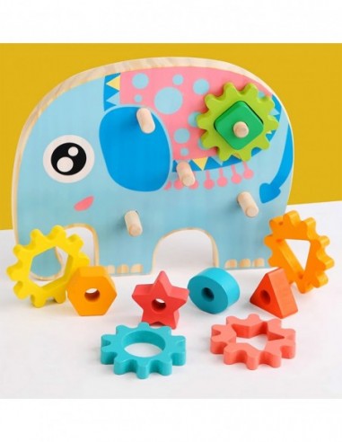 KLOCKI DREWNIANE SORTER EDUKACYJNY...