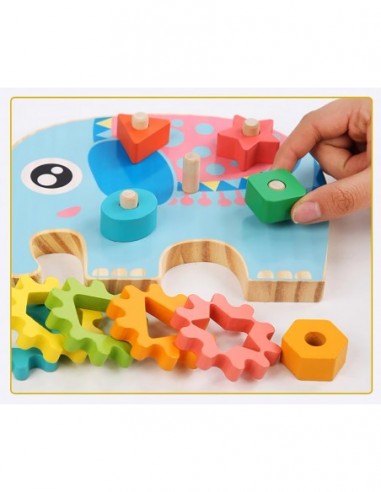 KLOCKI DREWNIANE SORTER EDUKACYJNY...