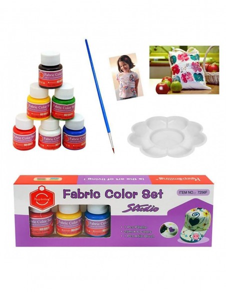ZESTAW FARB DO TKANIN FARBY DO MALOWANIA UBRAŃ ODZIEŻY BUTÓW BARWNIK 6szt