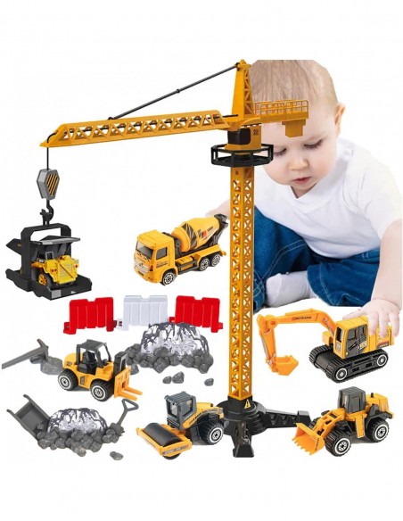 DŹWIG ŻURAW  BUDOWLANY OBROTOWY RUCHOMY BUDOWA 50 ELEMENTÓW + POJAZD NIESPODZIANKA