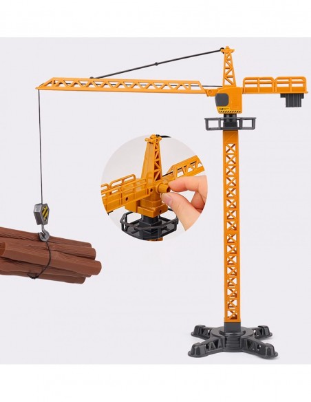DŹWIG ŻURAW  BUDOWLANY OBROTOWY RUCHOMY BUDOWA 50 ELEMENTÓW + POJAZD NIESPODZIANKA