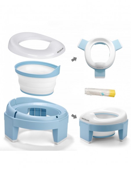 NICEKIDS nocnik antypoślizgowy 3w1 nakładka na wc sedes deskę sedesową niebieski